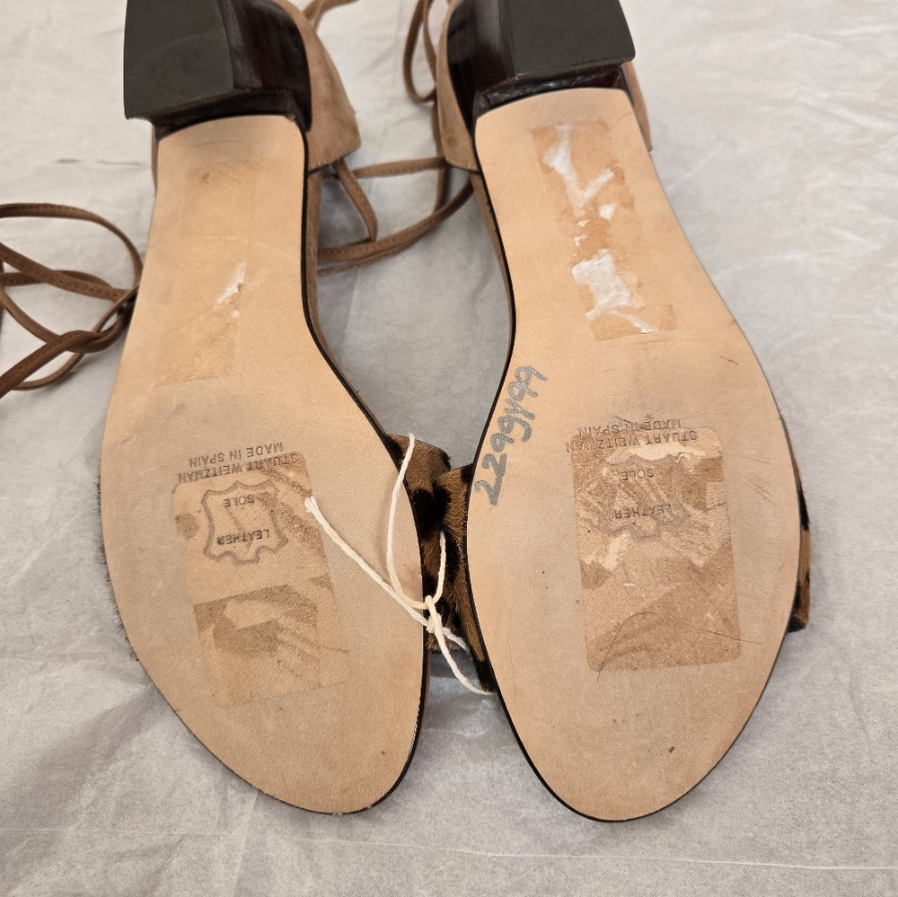 Stuart Weitzman Leopard Print Women's Sandals - Picture 6 of 7